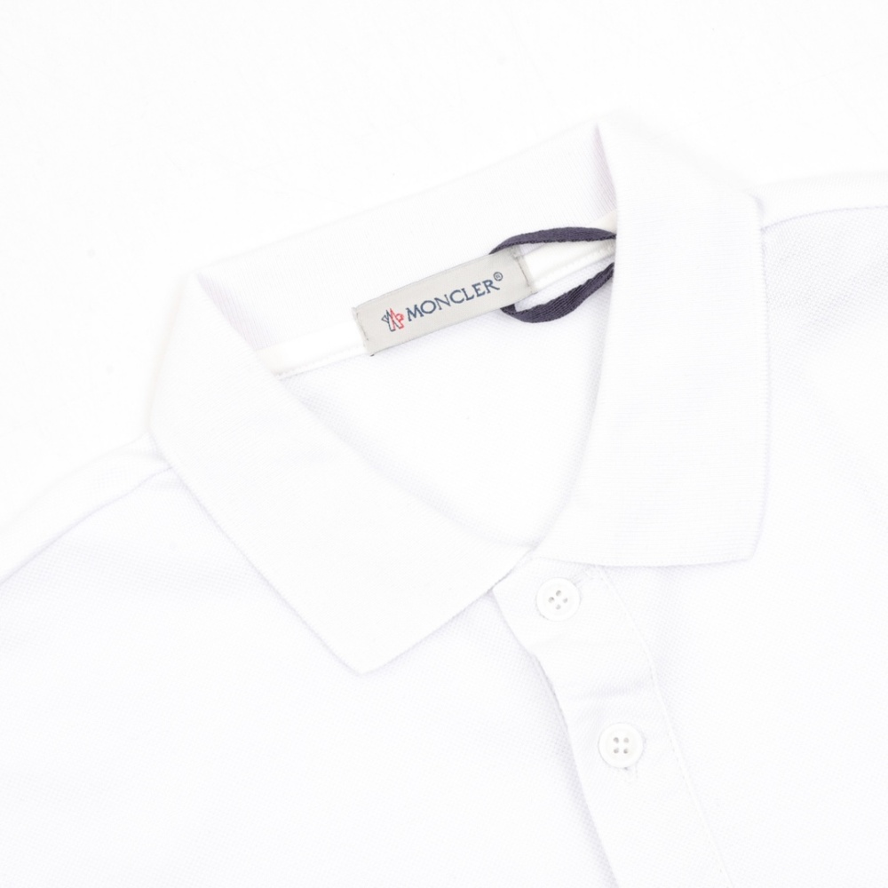 Moncler Short - Sleeve Polo Shirt with Sleeve Tape