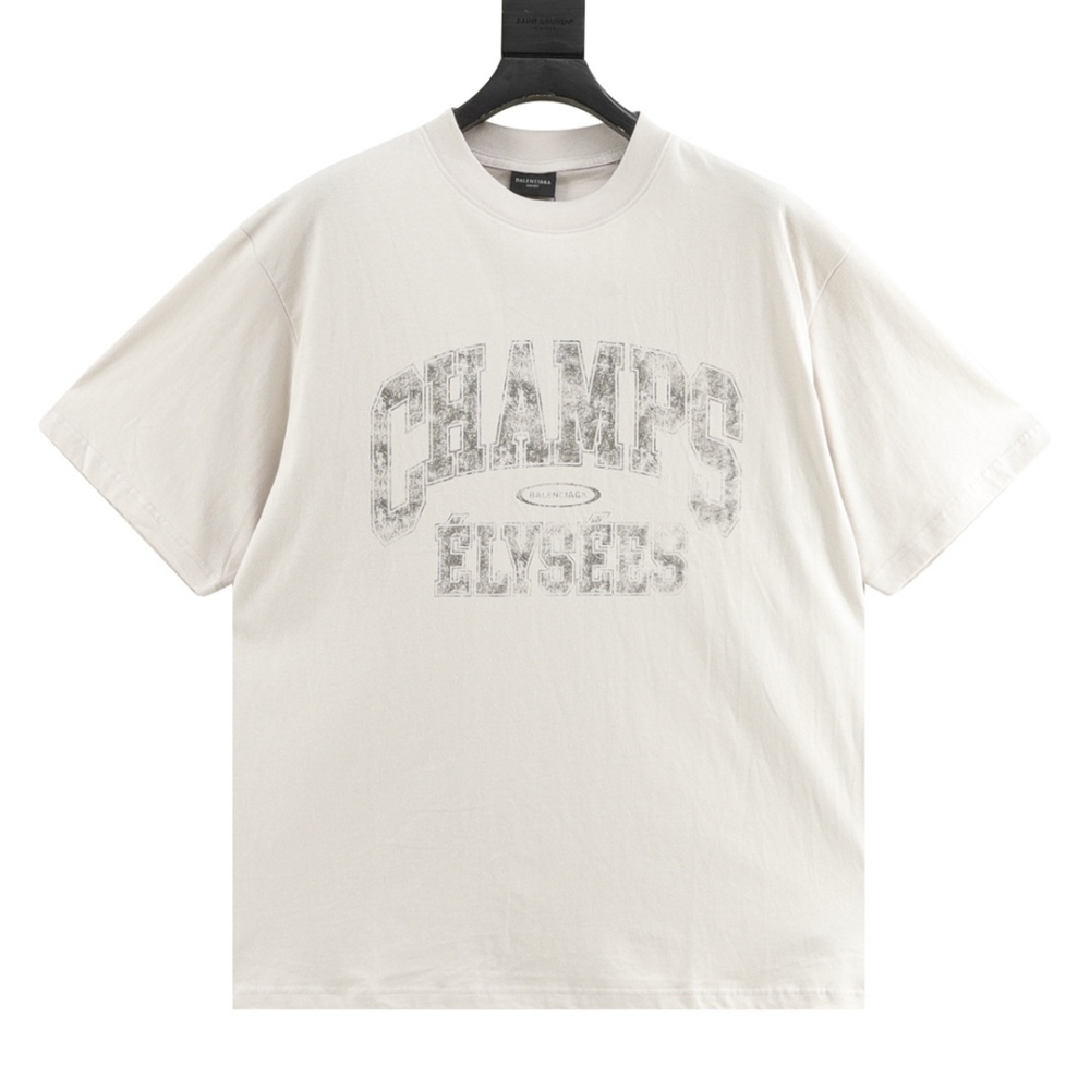 Balenciaga Blurred English Letter Print Short - Sleeve T - shirt