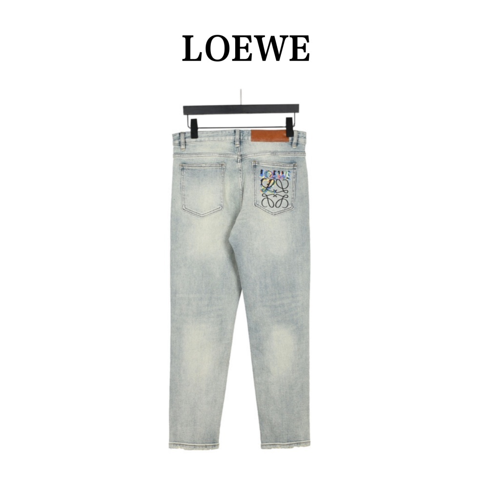 LOEWE Glitch - style Embroidered LOGO Jeans