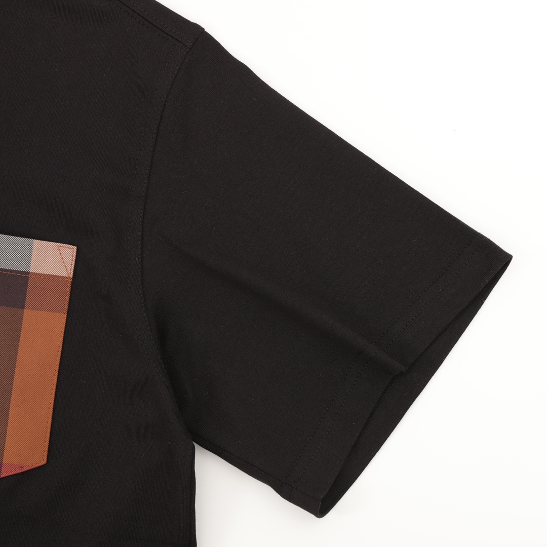 Burberry Checked Pocket Crew - neck Short - Sleeve Shirt