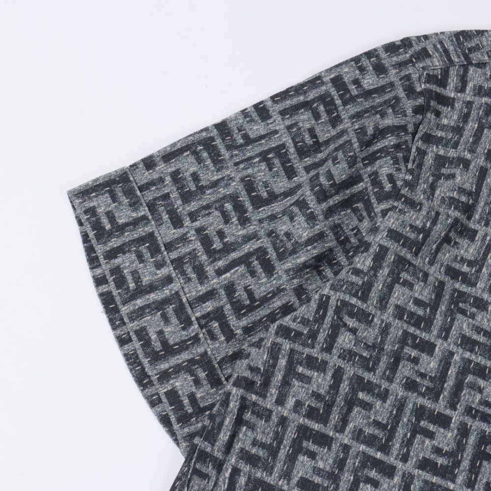 FENDI FD Plain - Stitch FF Jacquard Short - Sleeve Shirt