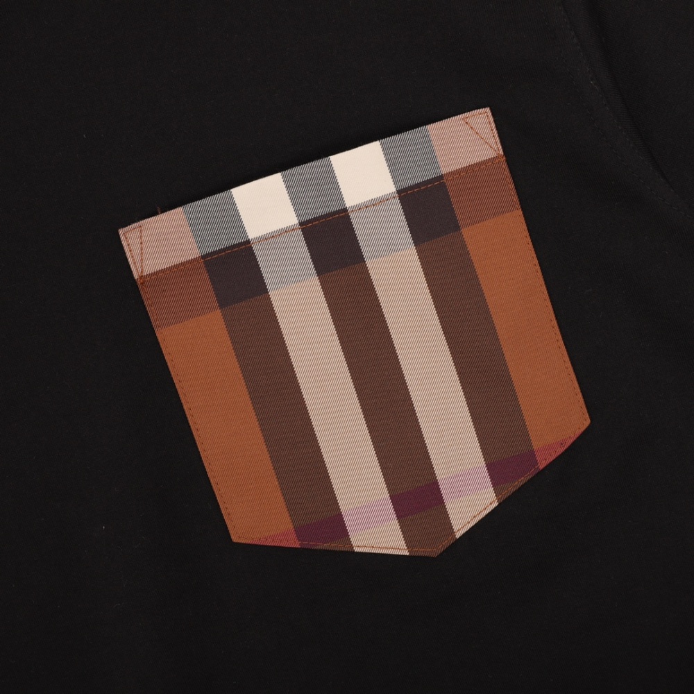 Burberry Checked Pocket Crew - neck Short - Sleeve Shirt