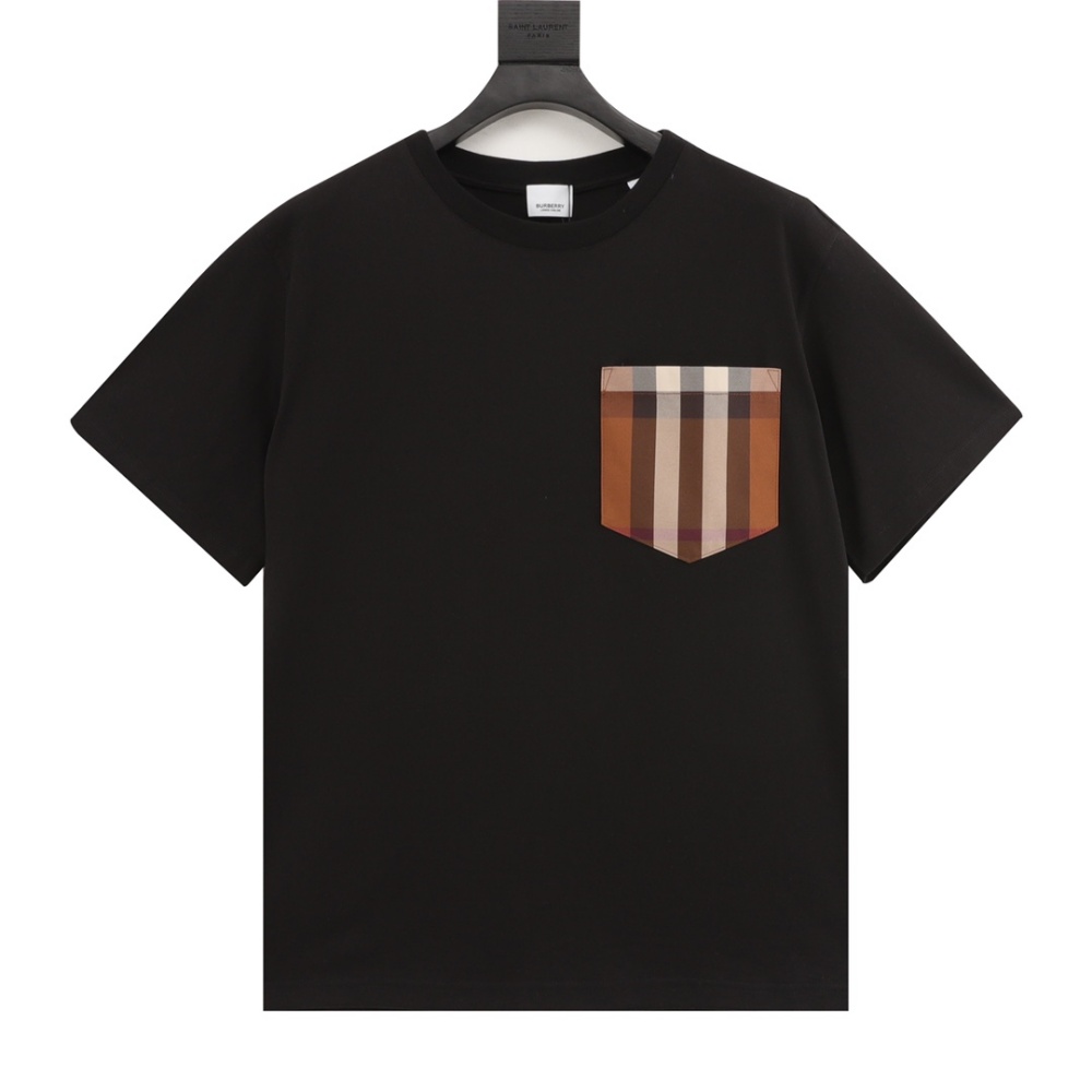 Burberry Checked Pocket Crew - neck Short - Sleeve Shirt