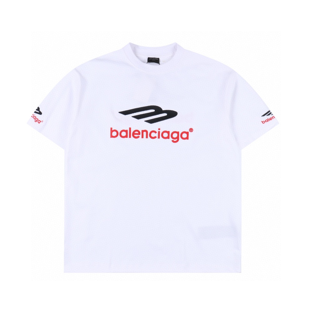 BALENCIAGA Short-sleeved T-shirt with 3M Letter Embroidery