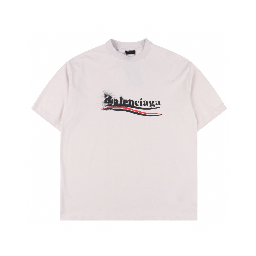 Balenciaga Short-sleeved T-shirt with Inkjet Dissolved Coke Design