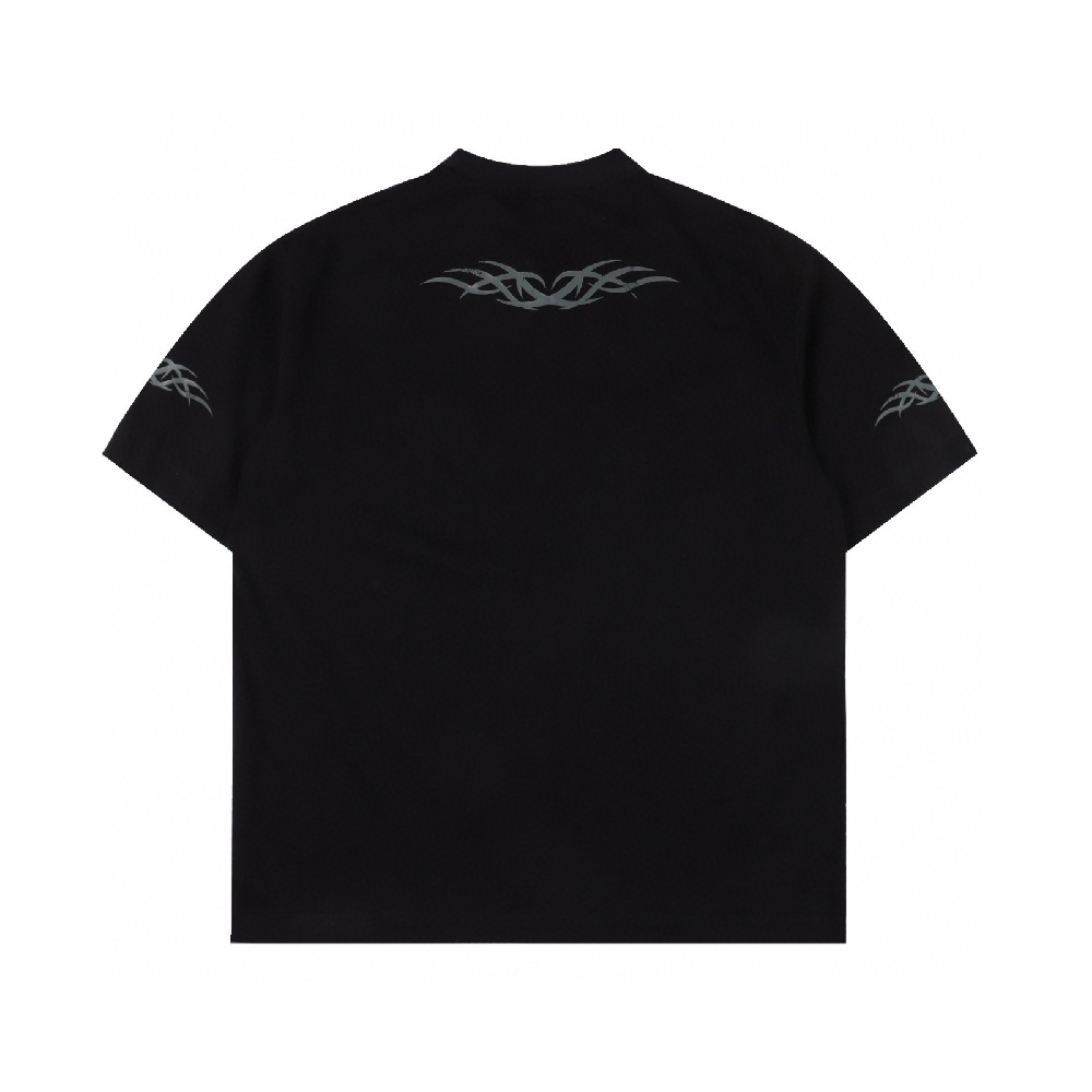 Balenciaga Short-sleeved T-shirt with Totem, Love Heart and Letter Patterns