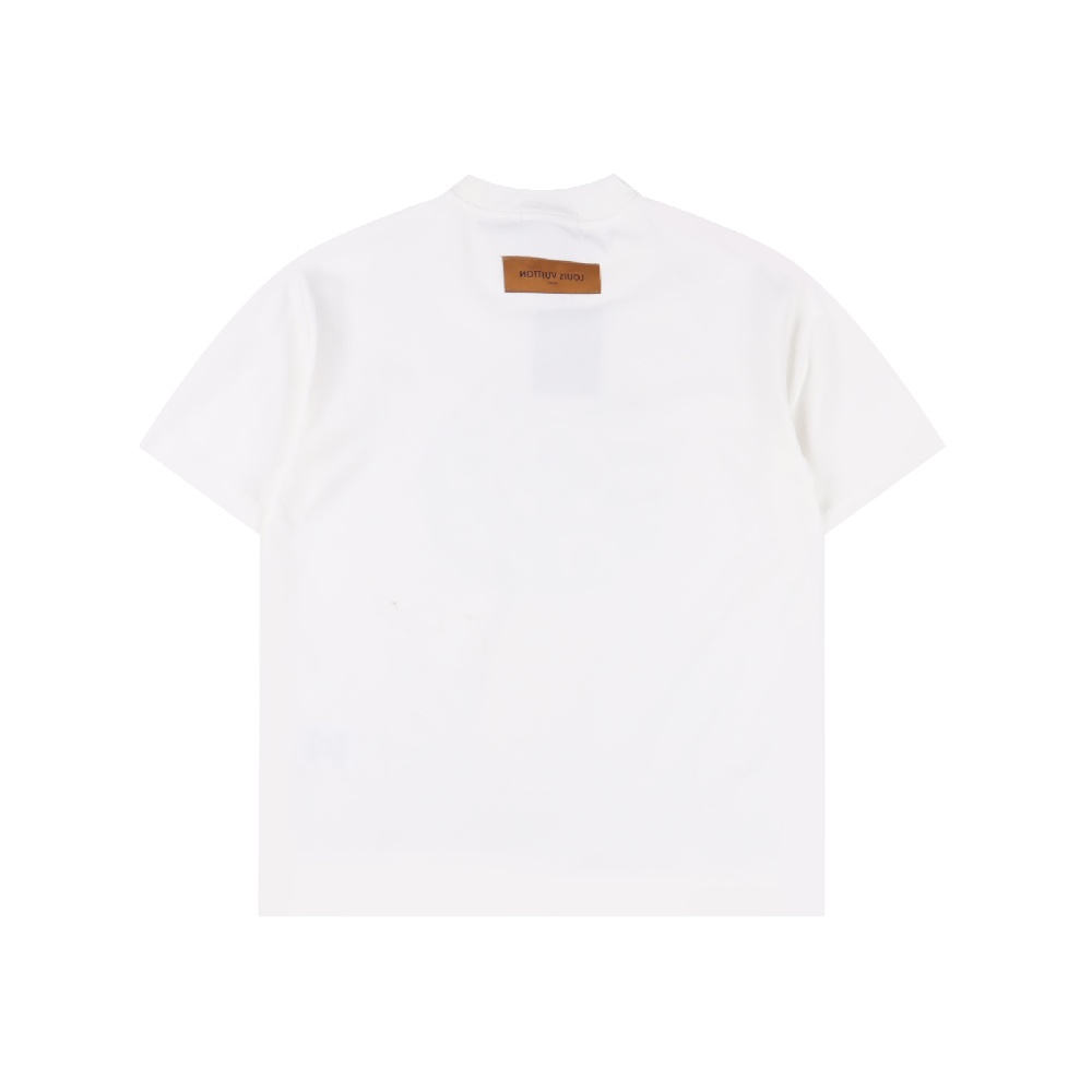 Louis Vuitton LV 25SS Short-sleeved T-shirt with Blue Flocking Print