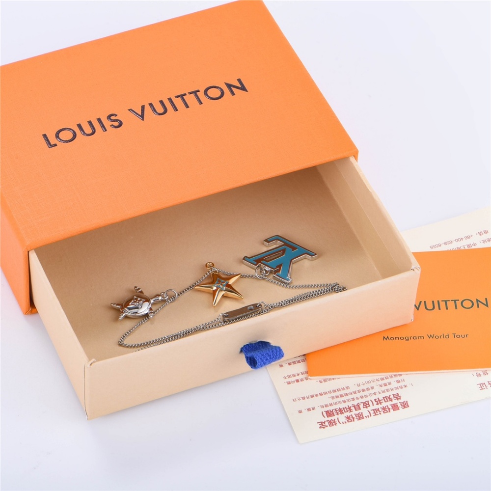 Louis Vuitton Classic LV Logo Pendant Necklace