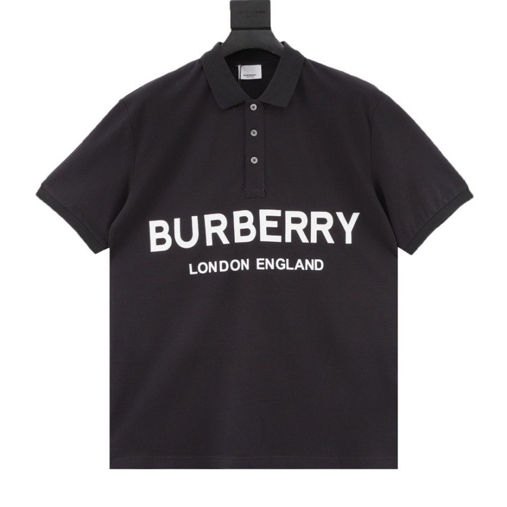 Burberry Chest Double - row Letter Short - sleeved Polo Shirt