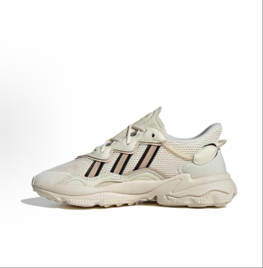 adidas originals Ozweego Black Knight Leather Retro Sports low-top Dad shoes for men and women, pure black