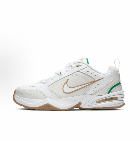 Nike Air Monarch 4 white black-varsity red Lightweight woven low-top casual shoes for men and women in black and white