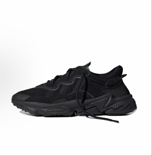 adidas originals Ozweego Black Knight Leather Retro Sports low-top Dad shoes for men and women, pure black