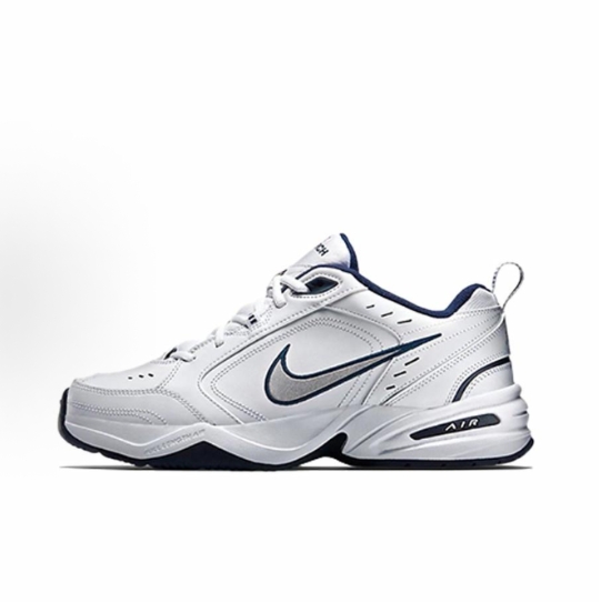 Nike Air Monarch 4 white black-varsity red Lightweight woven low-top casual shoes for men and women in black and white