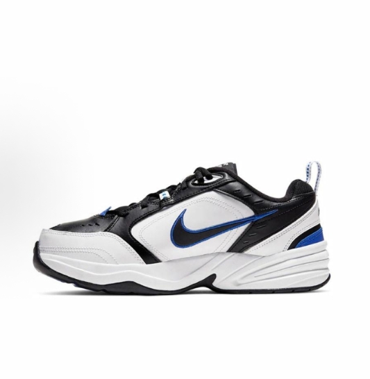 Nike Air Monarch 4 white black-varsity red Lightweight woven low-top casual shoes for men and women in black and white