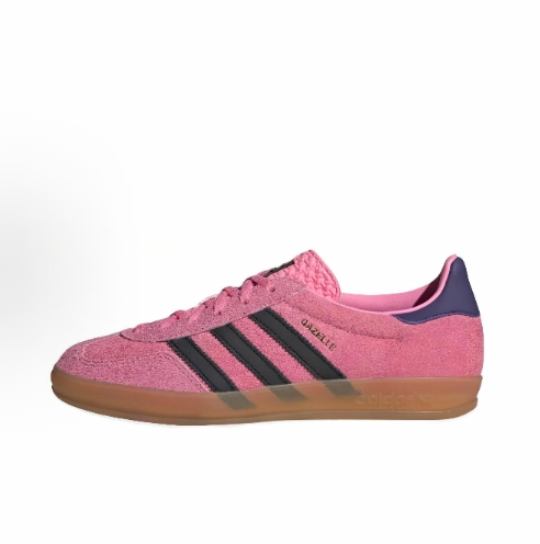 adidas originals GAZELLE suede anti-slip, comfortable and wear-resistant low-top board shoes for man and women in pink and black