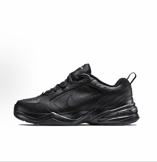Nike Air Monarch 4 white black-varsity red Lightweight woven low-top casual shoes for men and women in black and white