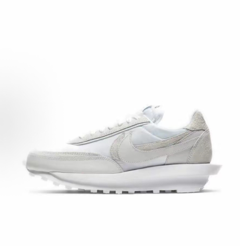 clot x sacai x Nike LDWaffle Round-toe lace-up sports low-top casual shoes for men and women, gry-blue >