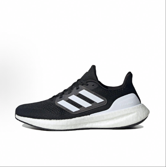 adidas Pureboost 23 Comfortable Fabric shock-absorbing low-top Casual Running shoes, black for both men and women