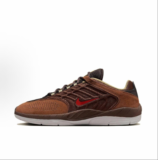 Nike Sb Vertebrae suede comfortable, versatile, shock-absorbing, wear-resistant, low-top casual shoes for men and women, red