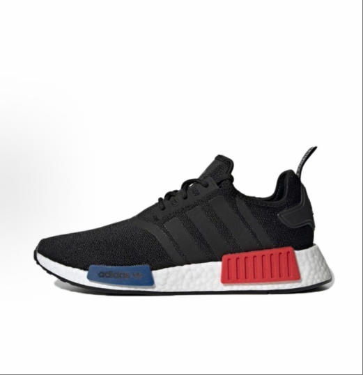 adidas originals NMD_R1 fabric TPU sports Daily support Low-top casual shoes for men and women, black, red and blue