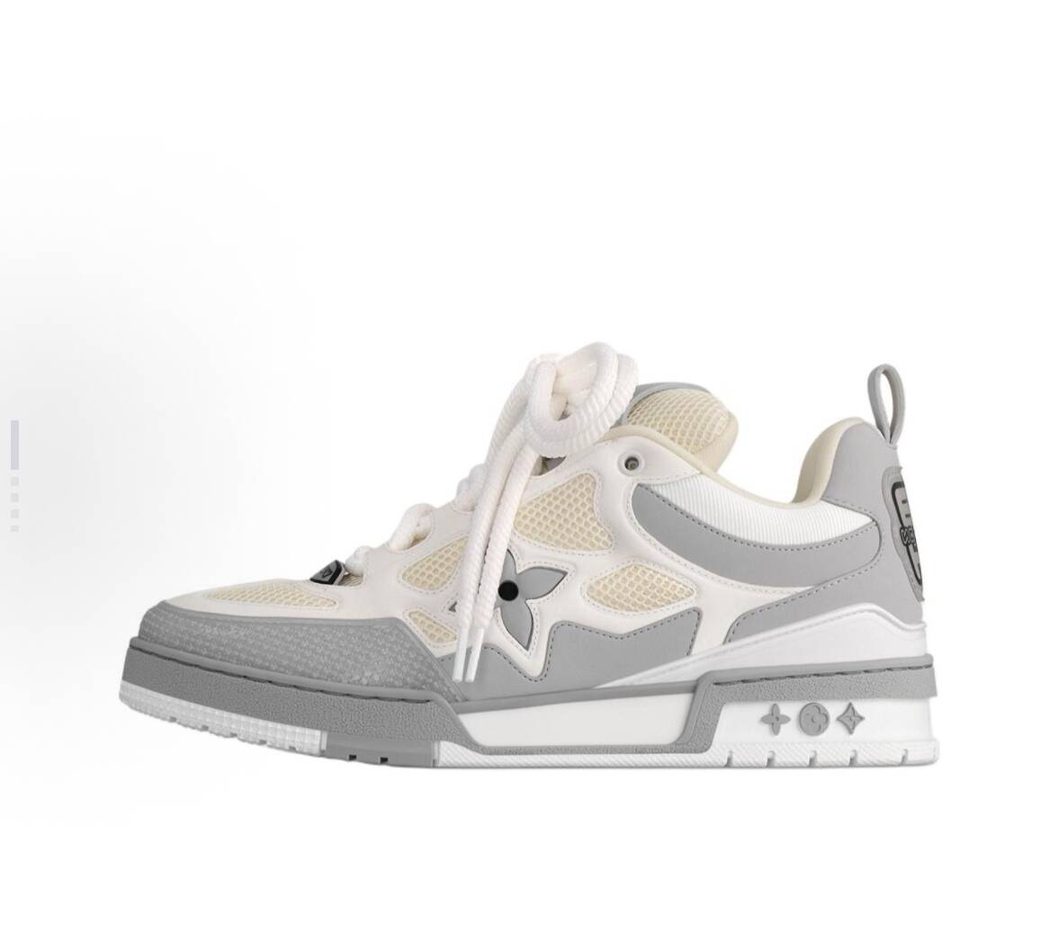 LOUIS VUITTON Skate Round toe Lace-up low-top Skate shoes for men and woman in grey