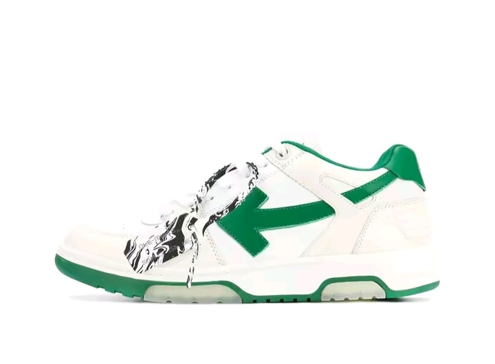 OFF-WHITE Out Of Office leather lace-up Fashionable and comfortable low-top sneakers for man and woman  in black and white