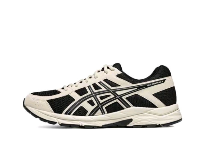 Asics Gel-Contend 4 comfy synthetic leather low-top running shoes Men and women white silver