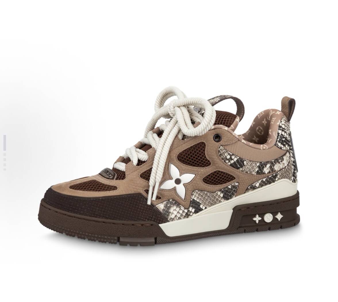 LOUIS VUITTON Skate Round toe Lace-up low-top Skate shoes for men and woman in grey