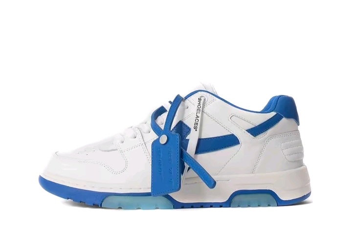 OFF-WHITE Out Of Office leather lace-up Fashionable and comfortable low-top sneakers for man and woman  in black and white