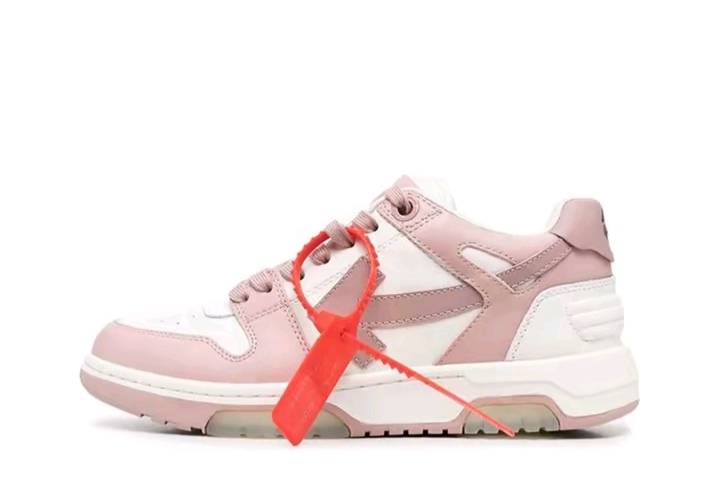 OFF-WHITE Out Of Office leather lace-up Fashionable and comfortable low-top sneakers for man and woman  in black and white