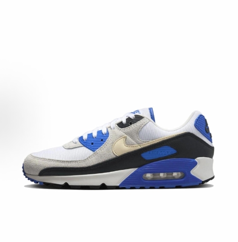 Nike Air Max 90 is a comfortable, versatile, anti-slip, wear-resistant, low-top casual running shoe for both men and women in blue, black and brown