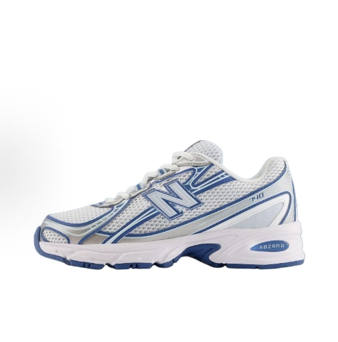 New Balance NB 740 Ice Blue fashionable, versatile, anti-slip, wear-resistant, low-top running shoes for both men and women in white and blue.
