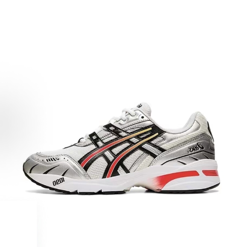 Asics Gel-1090 V1 is sporty, versatile, fashionable, retro fabric, synthetic leather, shock-absorbing, anti-slip, wear-resistant and low-top Casual running shoes, beige for both men and women
