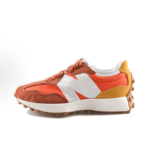 New Balance NB 327 Yuanyang Lightweight, versatile, Leather shock-absorbing, anti-slip, wear-resistant, low-top running shoes for men and women, blue and Orange