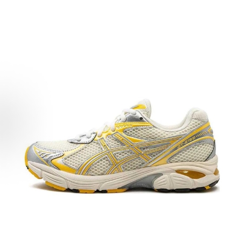 KITHx Asics GT-2160 round-toe lace-up mesh anti-slip low-top running shoes for men and women, white and yellow