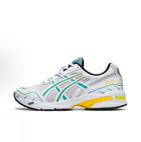 Asics Gel-1090 V1 is sporty, versatile, fashionable, retro fabric, synthetic leather, shock-absorbing, anti-slip, wear-resistant and low-top Casual running shoes, beige for both men and women