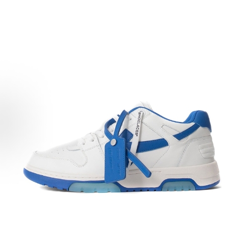 OFF-WHITE Out Of Office comfortable low-top fashionable sneakers for men and women in white and blue