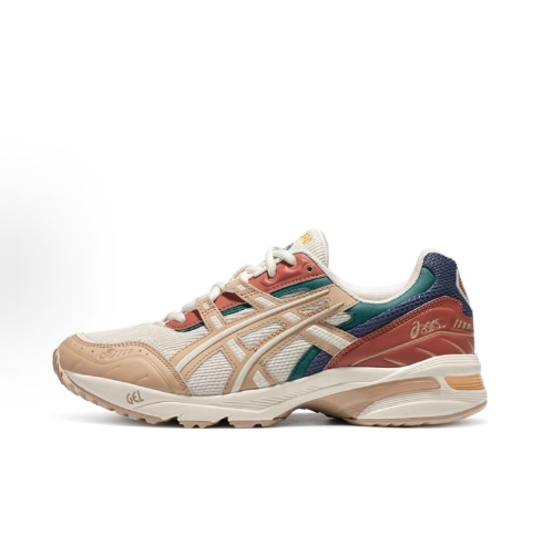 Asics Gel-1090 V1 is sporty, versatile, fashionable, retro fabric, synthetic leather, shock-absorbing, anti-slip, wear-resistant and low-top Casual running shoes, beige for both men and women