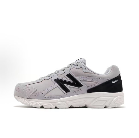 New Balance NB 480 Retro, versatile, comfortable mesh fabric, artificial leather, shock-absorbing, anti-slip, wear-resistant, breathable, rebound, mid-top casual urban commuting running shoes,for men women style, gray >