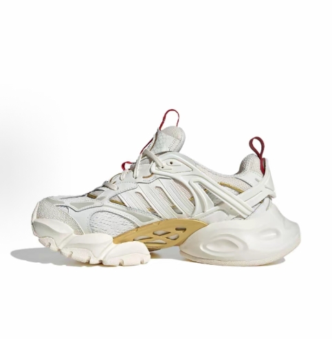 adidas XLG RUNNER DELUXE Light Mecha Shoes - Cyber Thick-soled Anti-slip and Wear-resistant Low-top Running shoes for men and women, silver wine Red >