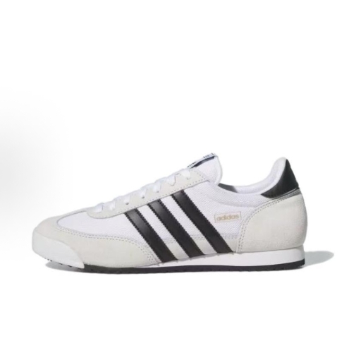 adidas originals R71 fabric, leather, suede, sporty, comfortable, shock-absorbing, anti-slip, wear-resistant, low-top casual shoes for both men and women, white and black