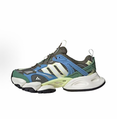adidas XLG RUNNER DELUXE Light Mecha Shoes - Cyber Thick-soled Anti-slip and Wear-resistant Low-top Running shoes for men and women, silver wine Red >