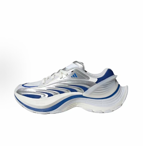 adidas XLG MTW series comfortable and versatile artificial leather, high and low top training long-distance running, urban commuting running shoes for men and women, white and silver