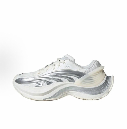 adidas XLG MTW series comfortable and versatile artificial leather, high and low top training long-distance running, urban commuting running shoes for men and women, white and silver