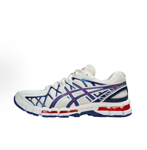 Asics GEL-Kayano 20 Cream Blue fashionable, versatile, anti-slip, wear-resistant, low-top running shoes, white for both men and women