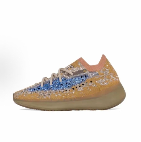 adidas originals Yeezy Boost 380 Starry Sky, yecoraite reflective fabric, anti-slip, wear-resistant, comfortable, low-top sports and casual shoes for men and women, Peach Pink