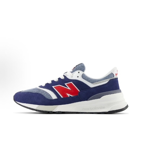 New Balance NB 997R Comfortable, versatile synthetic leather, wear-resistant, breathable, low-top casual running shoes for men and womem, blue and white