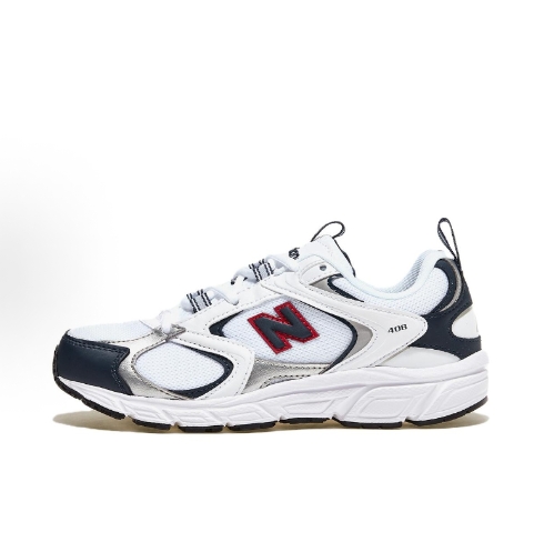 New Balance 408 fabric retro sports shock-absorbing, anti-slip, wear-resistant, breathable low-top casual shoes for men and women, white and grey