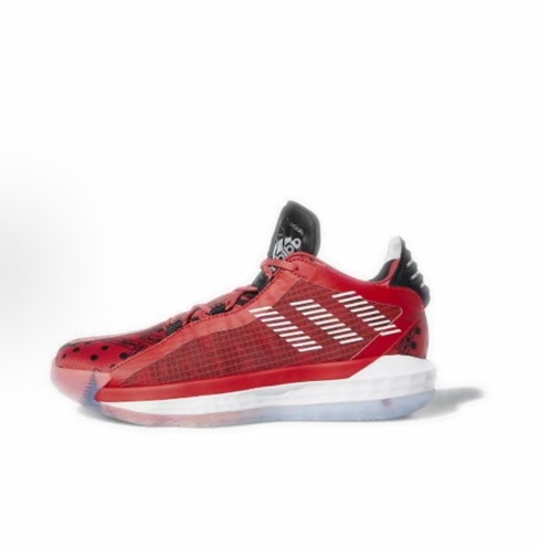 adidas D lillard 6 Lillard Fashionable, versatile, shock-absorbing, mid-top playing basketball shoes for men and women in white and red