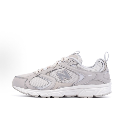 New Balance 408 fabric retro sports shock-absorbing, anti-slip, wear-resistant, breathable low-top casual shoes for men and women, white and grey